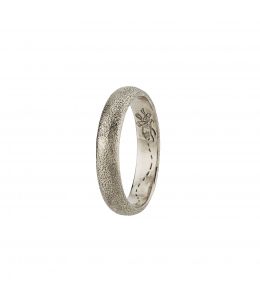 Platinum 4mm Bee Texture Band with Hidden Engraving Product Photo