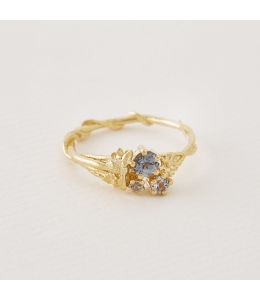 Beekeeper Pale Green & Blue Sapphire Trilogy Ring
