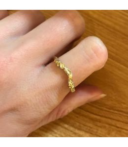 Beekeeper Half Curve Vine Ring with Floral Details | Platinum | MISC