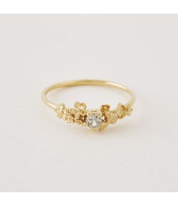 Beekeeper Garden Ring with Pale Teal Sapphire