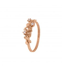 18ct Rose Gold Beekeeper Twist Ring with Three Diamonds Product Photo
