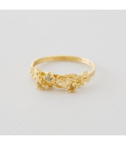 Beekeeper Twist Ring with Three Yellow Sapphires, 18ct Yellow Gold