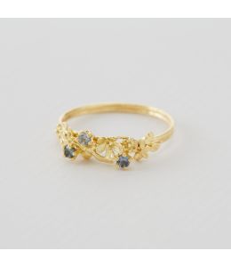 Beekeeper Twist Ring with Blue & Green Sapphires, 18ct Yellow Gold