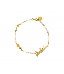 Gold Plate Fox, Rabbit & Mouse Chase Bracelet Product Photo