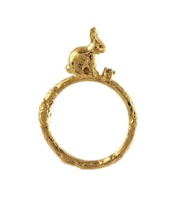 Sitting Bunny Ring With Set Diamond Product Photo