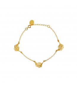 Gold Plate Three Feather Bracelet Product Photo