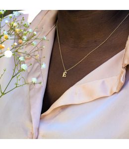 Teeny Tiny Floral Letter E Necklace