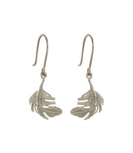 Silver Little Feather Hook Earrings on Paper