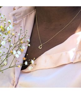 Teeny Tiny Floral Letter G Necklace