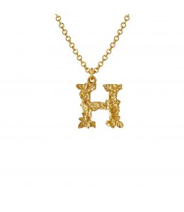 Fine Floral Letter H Necklace