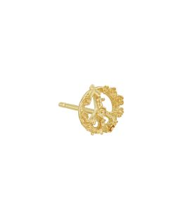 18ct Yellow Gold Tiny Floral Peace "Faith" Single Stud Earring Product Photo