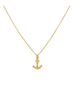 18ct Yellow Gold Tiny Floral Anchor "Hope" Necklace Product Photo
