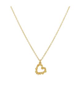 18ct Yellow Gold Tiny Floral Heart "Charity" Necklace Product Photo
