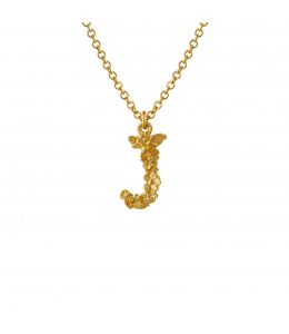 Fine Floral Letter J Necklace