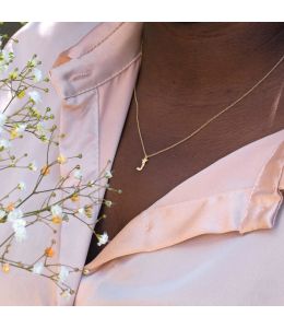 Teeny Tiny Floral Letter J Necklace