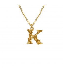 Fine Floral Letter K Necklace