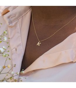 Teeny Tiny Floral Letter K Necklace