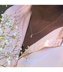 Teeny Tiny Floral Letter L Necklace