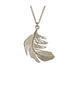 Silver Big Feather Necklace Product Photo