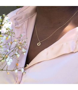 Teeny Tiny Floral Letter O Necklace