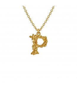 Fine Floral Letter P Necklace