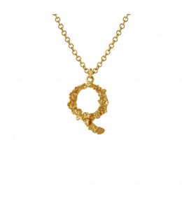 Fine Floral Letter Q Necklace