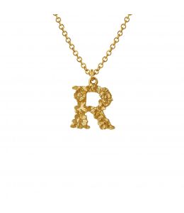 Fine Floral Letter R Necklace