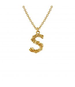 Fine Floral Letter S Necklace