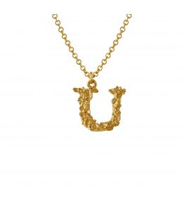 Fine Floral Letter U Necklace