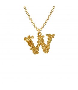 Fine Floral Letter W Necklace