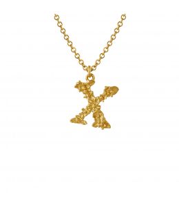 Fine Floral Letter X Necklace