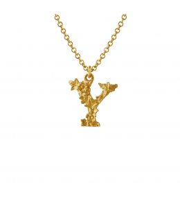 Fine Floral Letter Y Necklace