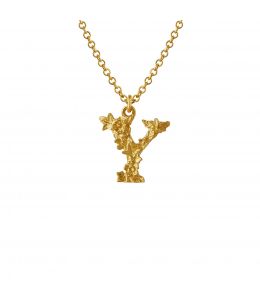 Fine Floral Letter Y Necklace