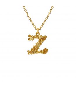 Fine Floral Letter Z Necklace