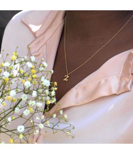 Teeny Tiny Floral Letter Z Necklace