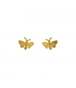 Gold Plate Tiny Butterfly Stud Earrings Product Photo