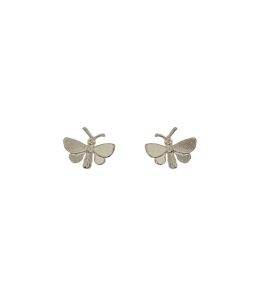 Silver Tiny Butterfly Stud Earrings Product Photo