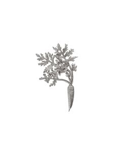 Silver Leafy Carrot Pin Brooch Product Photo
