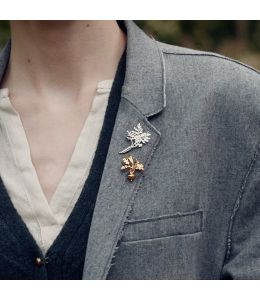 Leafy Carrot Pin Brooch