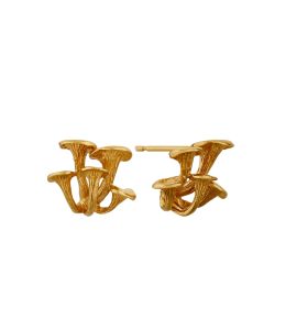Gold Plate Clustered Mushroom Earrings Product Photo
