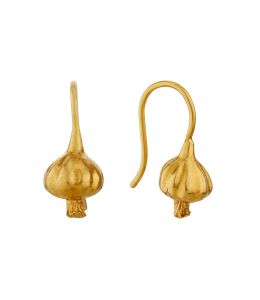 Gold Plate Garlic Hook Drop Earrings Product Photo