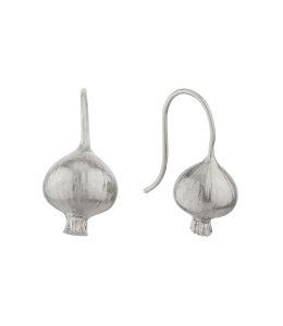 Silver Onion Hook Drop Earrings Product Photo