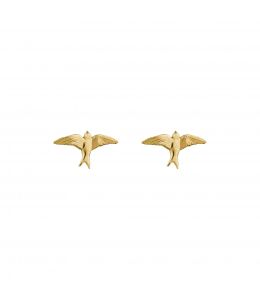 18ct Yellow Gold Teeny Tiny Swallow Stud Earrings Product Photo
