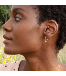 Teeny Tiny Hummingbird Hoop Earrings