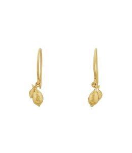 18ct Yellow Gold Teeny Tiny Lemon Drop Hook Earrings Product Photo