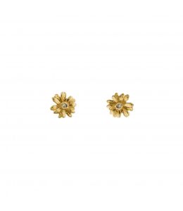 18ct Yellow Gold Teeny Tiny Diamond Daisy Stud Earrings Product Photo