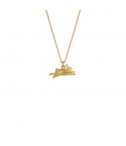 18ct Yellow Gold Teeny Tiny Leaping Rabbit Necklace Product Photo