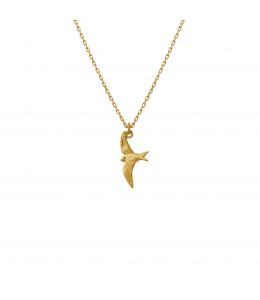 18ct Yellow Gold Teeny Tiny Swallow Necklace Product Photo