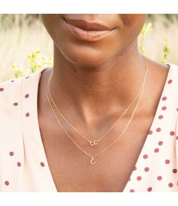 Teeny Tiny Linked Heart In-Line Necklace