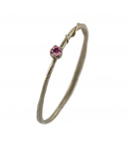 Platinum Pink Sapphire Fine Vine Ring on Paper